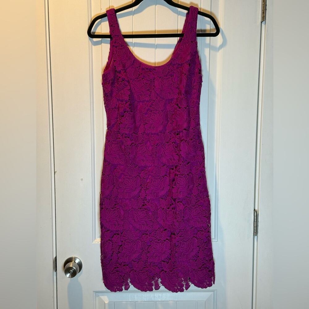 Lauren Ralph Lauren Fuchsia Lace Cocktail Dress Size 4